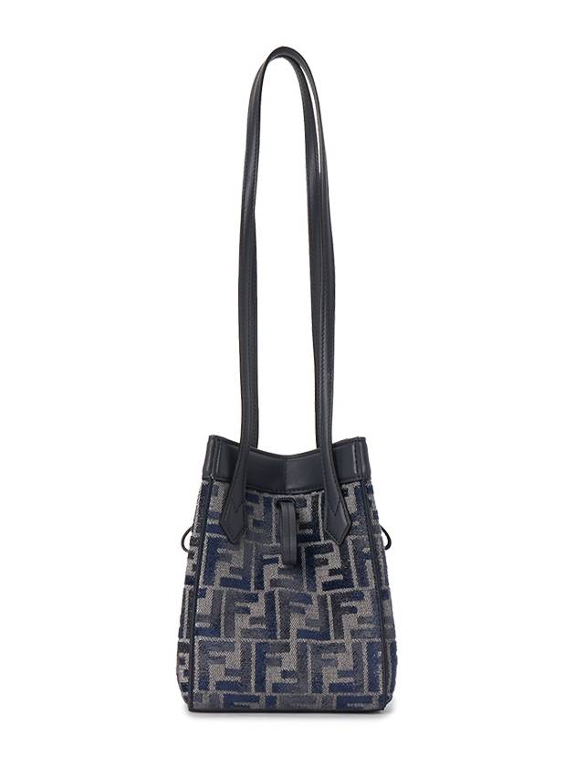 Origami Small FF Chenille Bucket Bag Dark Blue - FENDI - BALAAN 6