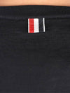 Intarsia Stitch Crew Neck Merino Wool Knit Top Navy - THOM BROWNE - BALAAN 11