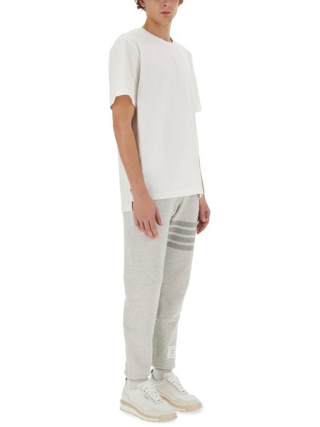 Men's Side Slit Relaxed Short Sleeve T-Shirt White - THOM BROWNE - BALAAN 4