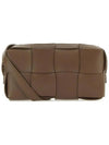 Intrecciato Cassette Leather Mini Cross Bag Taupe Grey - BOTTEGA VENETA - BALAAN 1