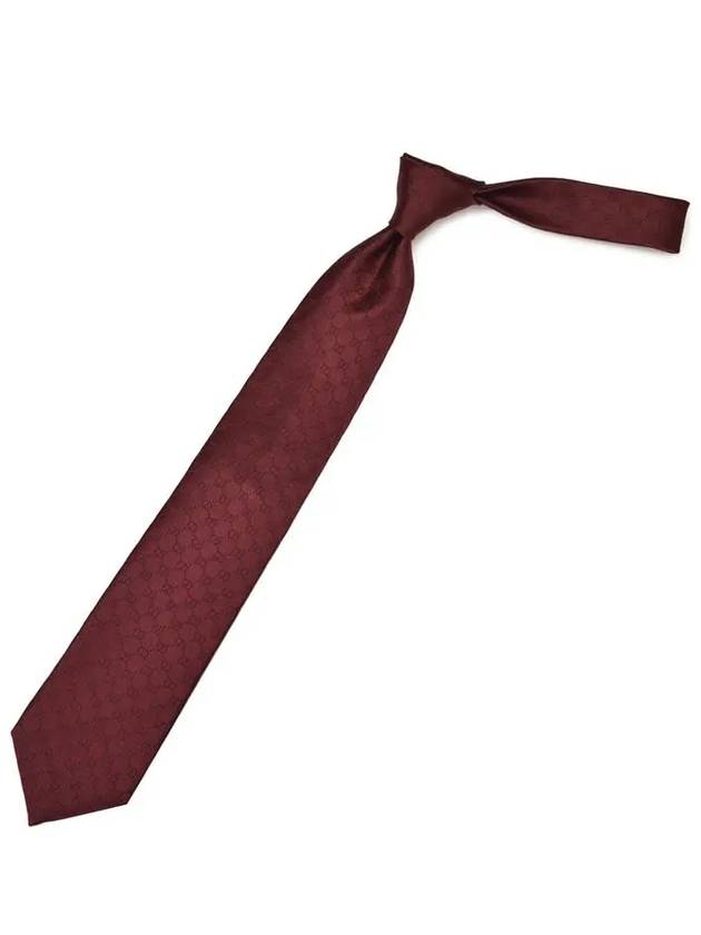 GG Pattern Silk Tie Burgundy - GUCCI - BALAAN 3