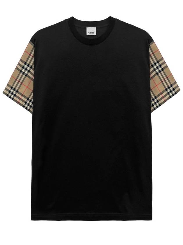 Vintage Check Sleeve Cotton Oversized T-shirt Black - BURBERRY - BALAAN 2