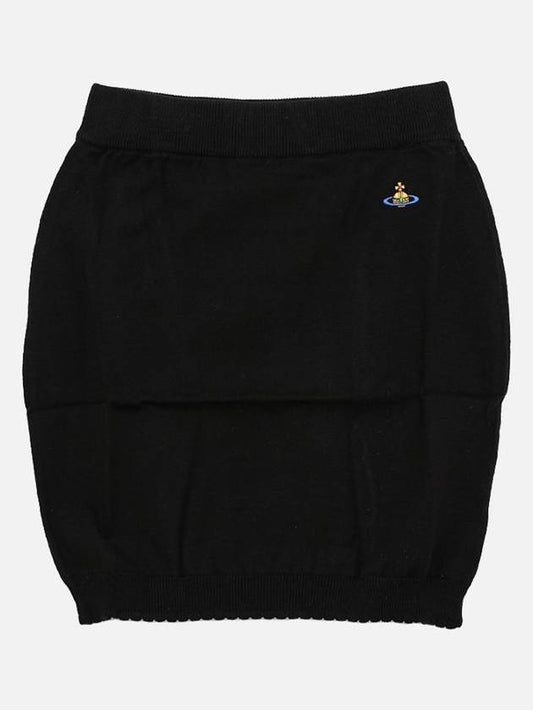 Women's ORB Logo Knit Bea Mini H Line Skirt Black - VIVIENNE WESTWOOD - BALAAN 2