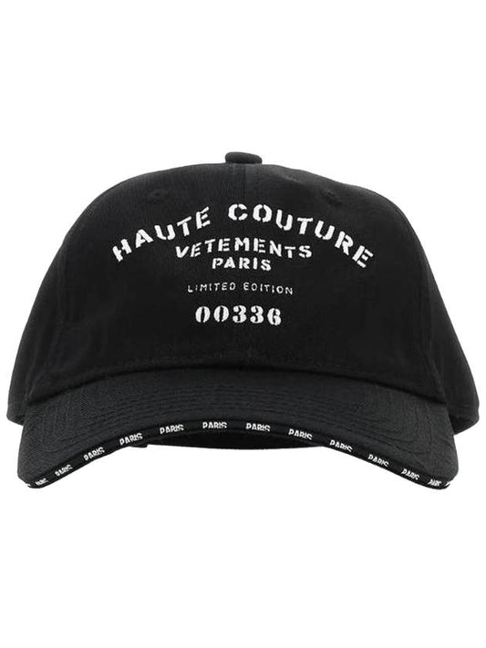 Embroidered Logo Cotton Ball Cap Black - VETEMENTS - BALAAN.