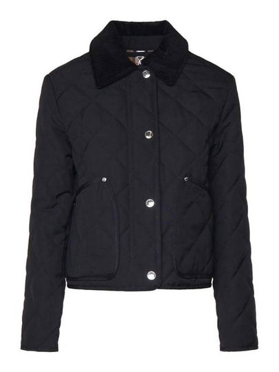 Cropped Quilted Jacket Black - BURBERRY - BALAAN 2