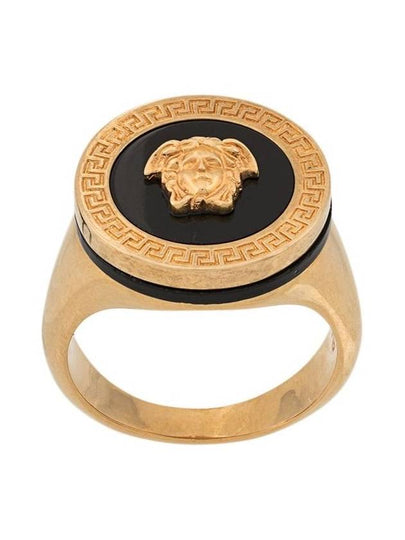 Men's Enamel Medusa Ring Gold - VERSACE - BALAAN 2