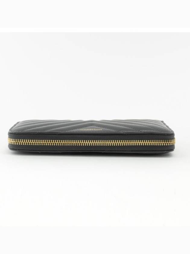 Compact Zipper Long Wallet Grey - SAINT LAURENT - BALAAN 3