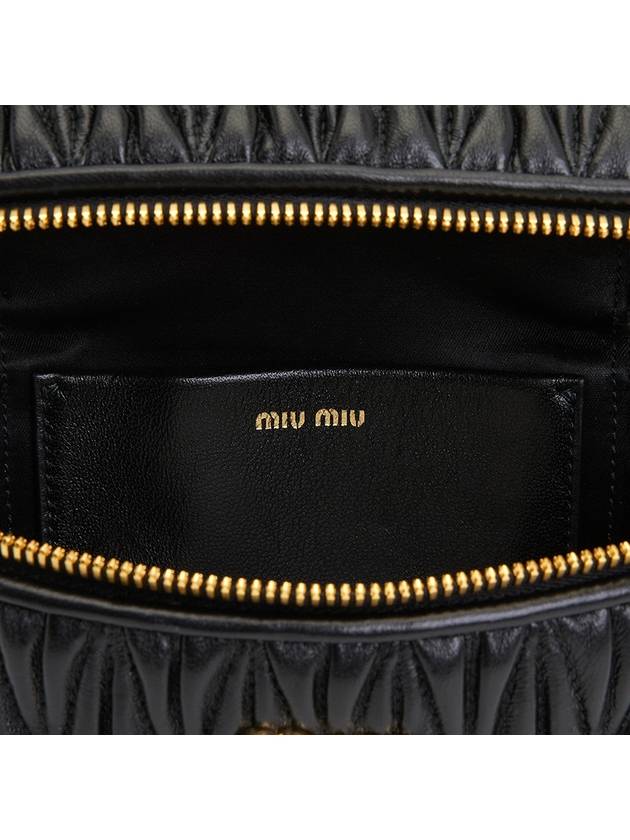 Logo Matelasse Nappa Leather Tote Bag Black - MIU MIU - BALAAN 9