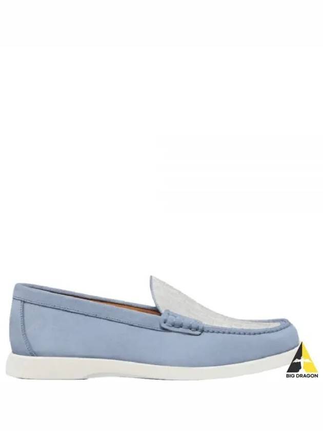 Granville Loafers Blue Suede and Gray White Oblique Jacquard - DIOR - BALAAN 2