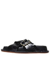 Printed Crocodile Leather Sandals Black - JIL SANDER - BALAAN 2