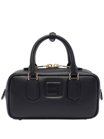 Women's Arcadie Leather Tote Bag Black - MIU MIU - BALAAN 1