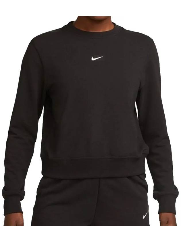 Dri Fit One Crew Neck French Terry Crop Sweatshirt Black - NIKE - BALAAN 2