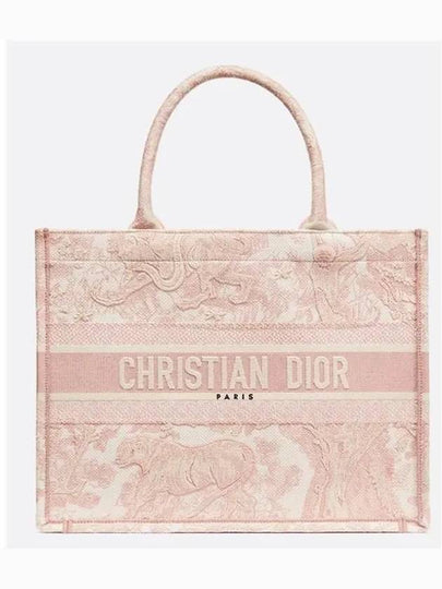 Toile De Jouy Embroidery Medium Book Tote Bag Pink - DIOR - BALAAN 2