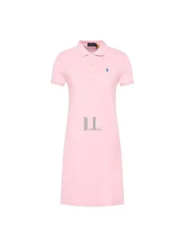 Women's Pony Logo Midi Dress Pink - POLO RALPH LAUREN - BALAAN 2