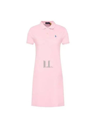 Women's Pony Logo Midi Dress Pink - POLO RALPH LAUREN - BALAAN 2