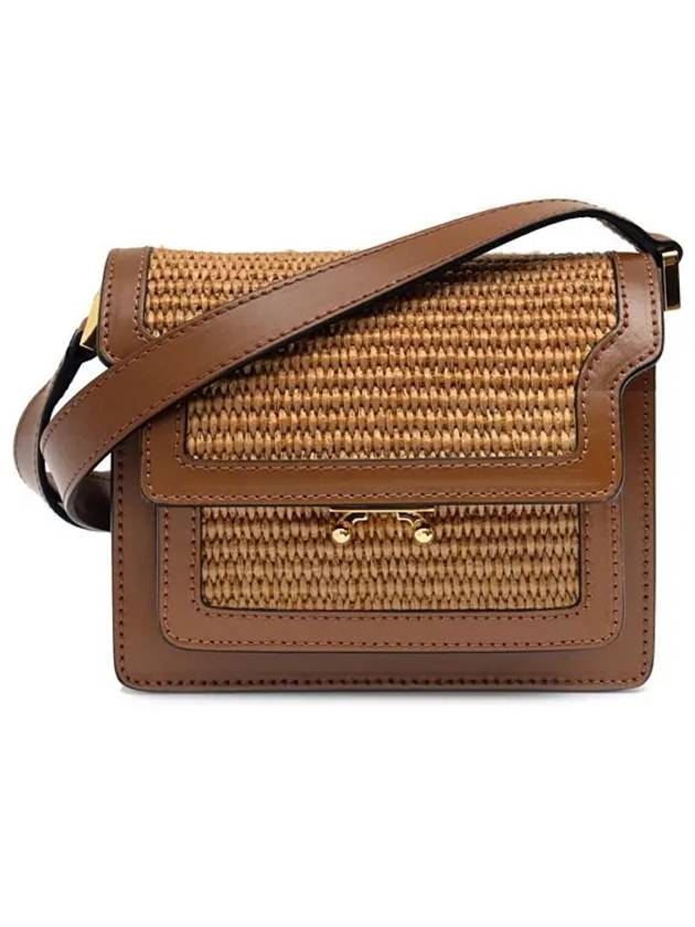 raffia leather trunk shoulder bag - MARNI - BALAAN.