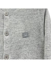 Face Patch Crop Cardigan Light Grey Melange - ACNE STUDIOS - BALAAN 5