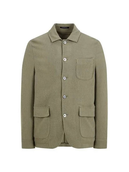 Men s Easy Crepe Shirt Jacket Olive 271796 - EMPORIO ARMANI - BALAAN 1