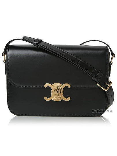 Classique Triomphe Shiny Calfskin Shoulder Bag Black - CELINE - BALAAN 2