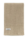 Embroidered logo wool muffler beige - JIL SANDER - BALAAN 2