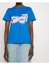XS size Max Mara SANTE Ssangde logo cotton tshirt 59760439 003 blue - WEEKEND MAX MARA - BALAAN 2
