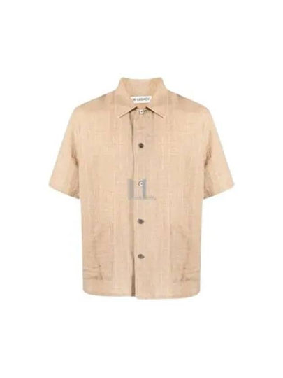 Men's Elder Check Pattern Pocket Short Sleeve Shirt Beige - OUR LEGACY - BALAAN 2