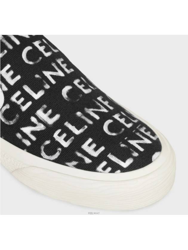 Elliott Celine Print Canvas Slips-On Black - CELINE - BALAAN 3