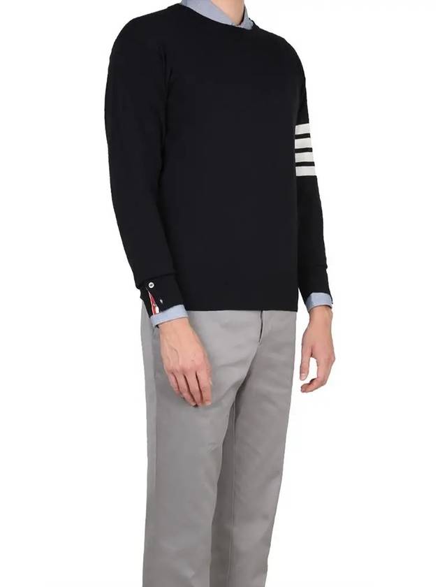 4 Bar Armband Classic Merino Wool Knit Top Navy - THOM BROWNE - BALAAN 2