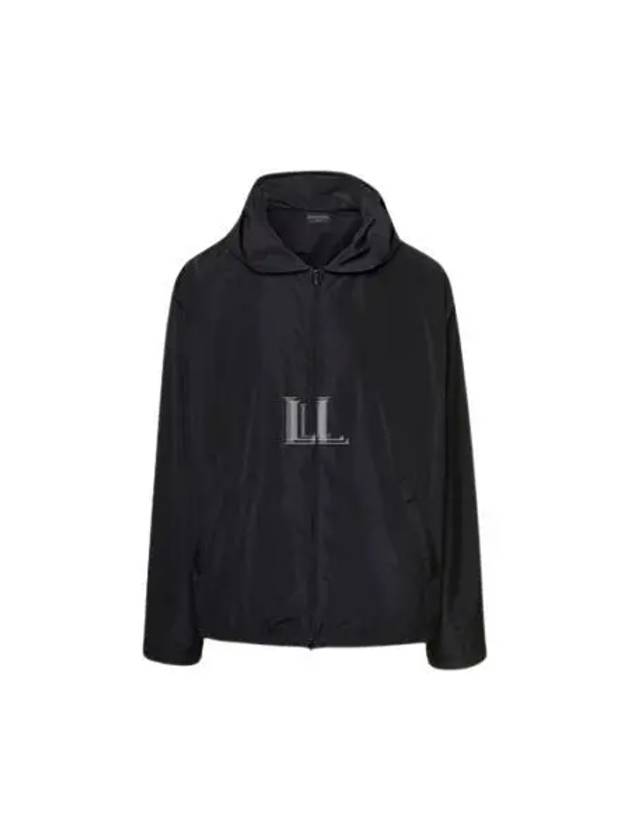 Logo Print Hooded Windbreaker Black - BALENCIAGA - BALAAN 2