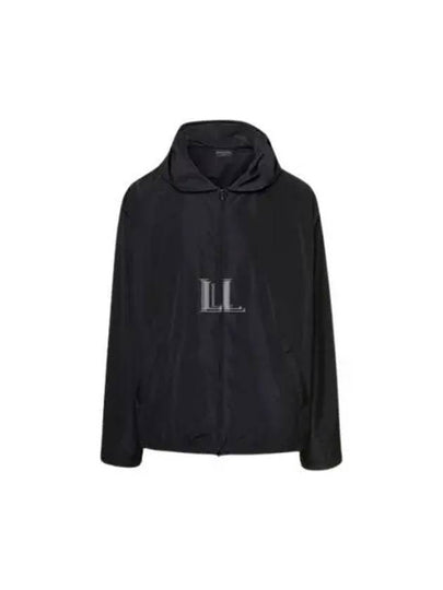 Logo Print Hooded Windbreaker Black - BALENCIAGA - BALAAN 2