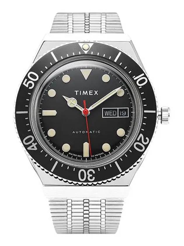 Men's Automatic 40mm Stainless Steel Watch Black Silver - TIMEX - BALAAN 2