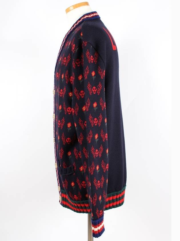 Skull and Flower Jacquard Cardigan - GUCCI - BALAAN 3