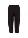 Logo Badge Fleece Regular Fit Jogger Pants Black - STONE ISLAND - BALAAN 2