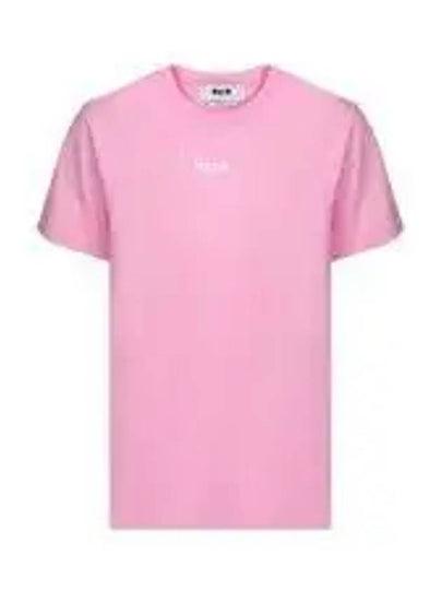 Micro Logo Short Sleeve T-Shirt Pink - MSGM - BALAAN 2