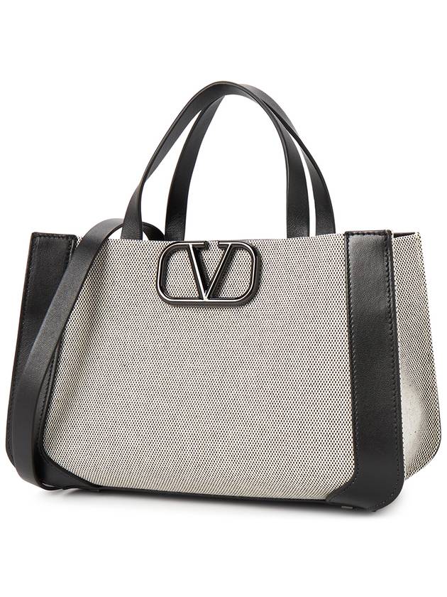 V Logo Signature Tote Bag Black - VALENTINO - BALAAN 3