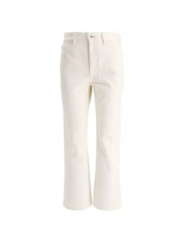 Women's Crop Flare Denim Jeans White - JIL SANDER - BALAAN 1