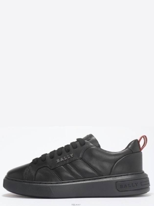 New Maxim Leather Low Top Sneakers Black - BALLY - BALAAN 3