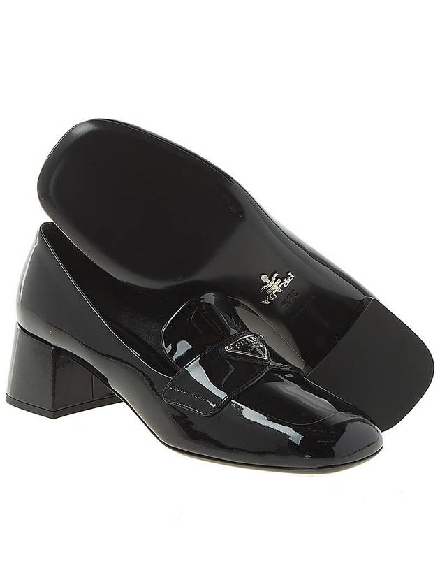 Enamel Metal Triangle Logo Loafers Black - PRADA - BALAAN 6