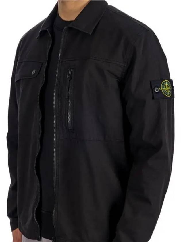 Supima Cotton Twill Stretch-TC Jacket Black - STONE ISLAND - BALAAN 5