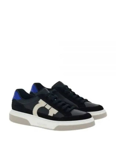 Gancini Outline Low-Top Sneakers Black - SALVATORE FERRAGAMO - BALAAN 2