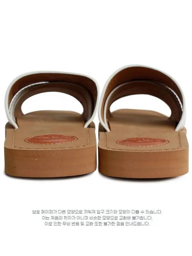 Woody Logo Leather Flat Slippers White - CHLOE - BALAAN 4