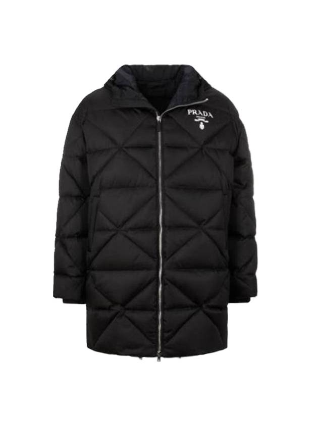 Logo Re-Nylon Down Padded Jacket Black - PRADA - BALAAN 1