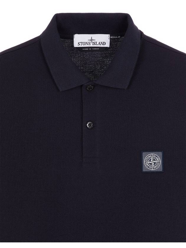 Compass Patch Short Sleeve Polo Shirt Navy - STONE ISLAND - BALAAN 4