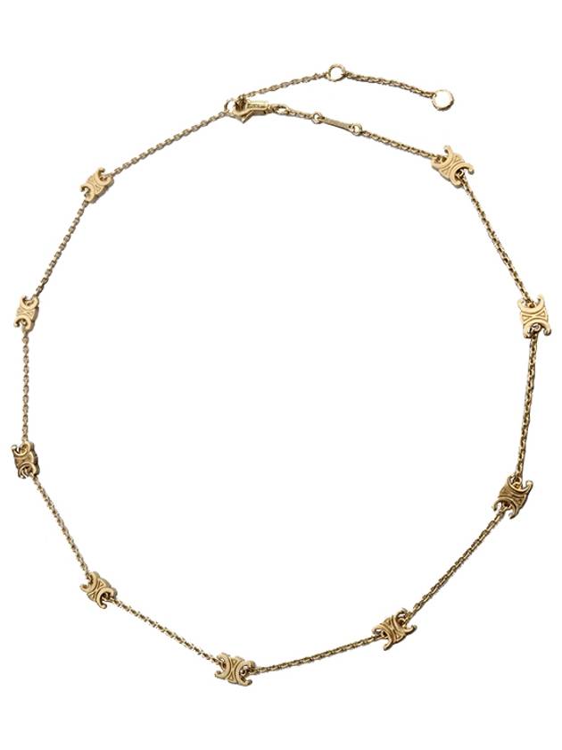 Triomphe Mini Brass Necklace Gold - CELINE - BALAAN 2