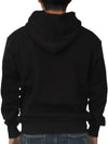 B7GZB7T8 Lettering Brushed Hooded Sweatshirt Black - VERSACE - BALAAN 7