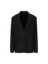 triangle logo single-breasted nylon blazer jacket black - PRADA - BALAAN 2