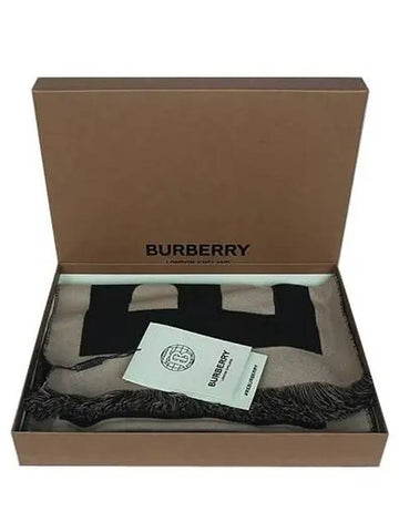 8035525 Double sided logo wool jacquard muffler - BURBERRY - BALAAN 1