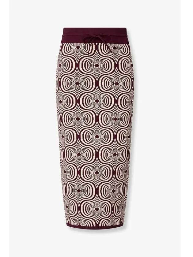 Women s Circle Pattern Knitted Skirt China Plum - DRIES VAN NOTEN - BALAAN 1