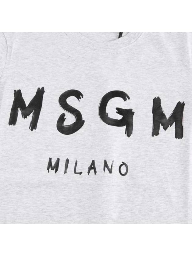 Women's Logo Print Short Sleeve T-Shirt Grey - MSGM - BALAAN 4