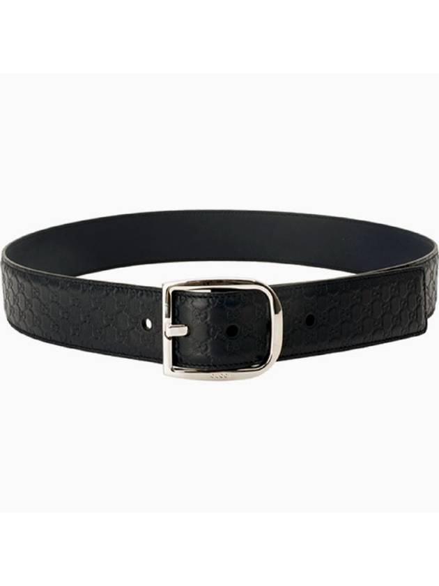 GG Microssima Leather Belt Black - GUCCI - BALAAN 6